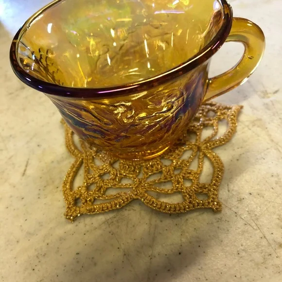Indiana glass carinival glass punch bowl set!